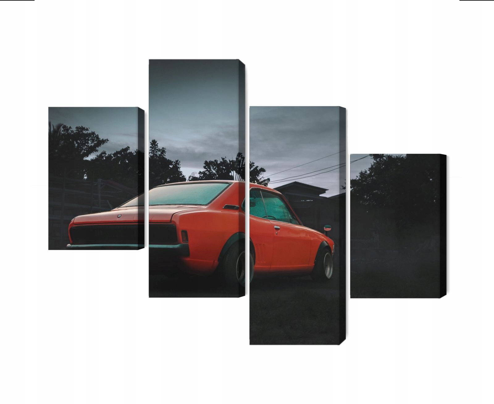 Vícedílný obraz Oranžové auto Retro Canvas 80x50
