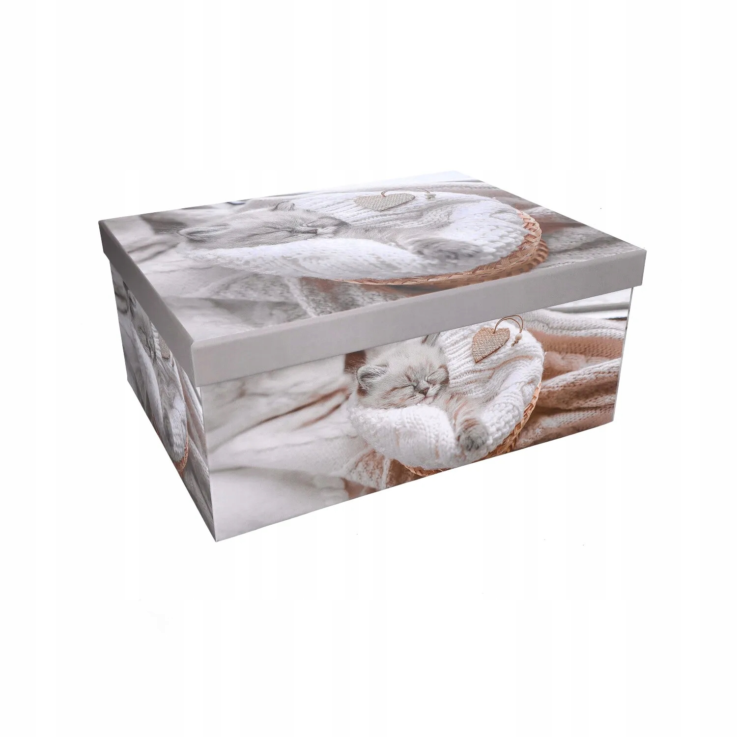 Pudełko ozdobne z nadrukiem kotka 33x25,5x14,5cm