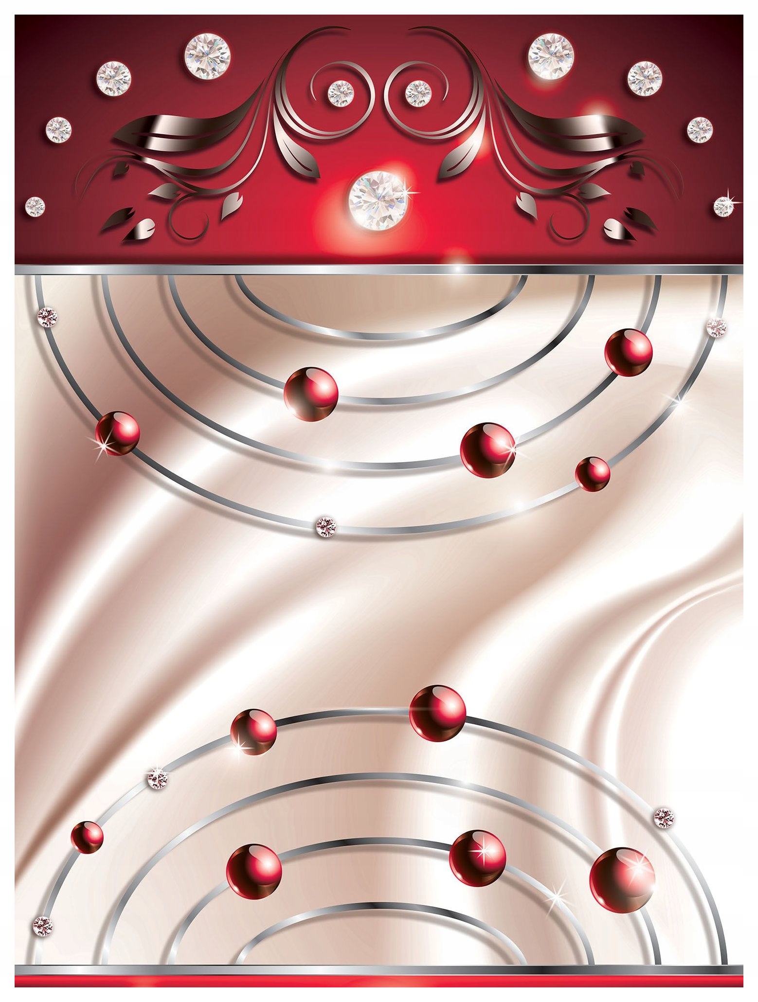 Fototapeta Červené sféry diamanty geometrie elegantní lesk 206x275 lepidlo