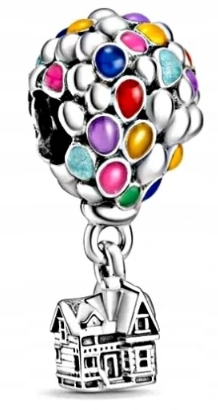 

Charms kolorowy Dom Z Balonami Srebro 925