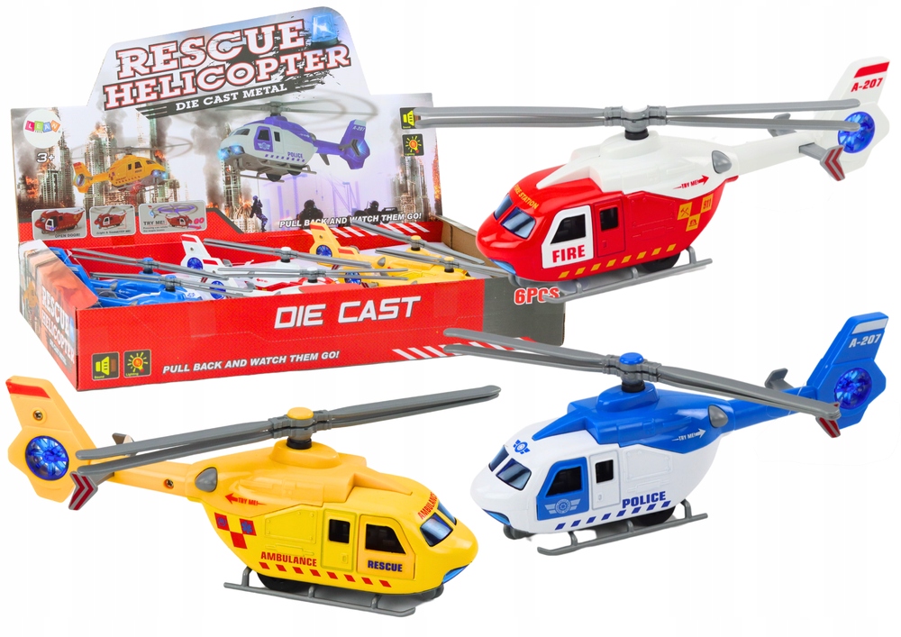 HELIKOPTER RATUNKOWY METALOWY NAPĘD OTWIERANE DRZWI
