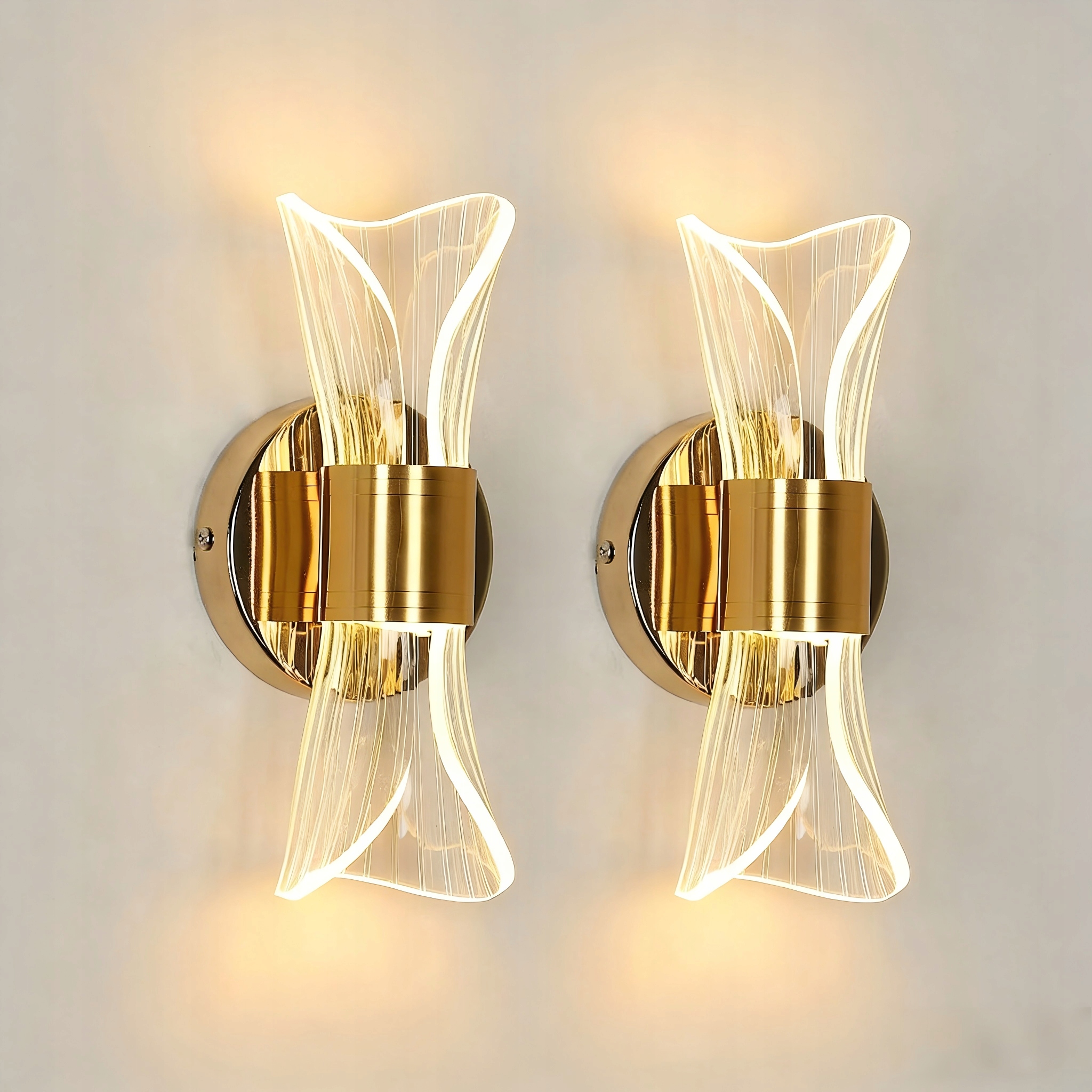 2xLAMPA Ścienna Led Złoty Kinkiet Ścienny Ściemniana Nowoczesna Do Sypialni