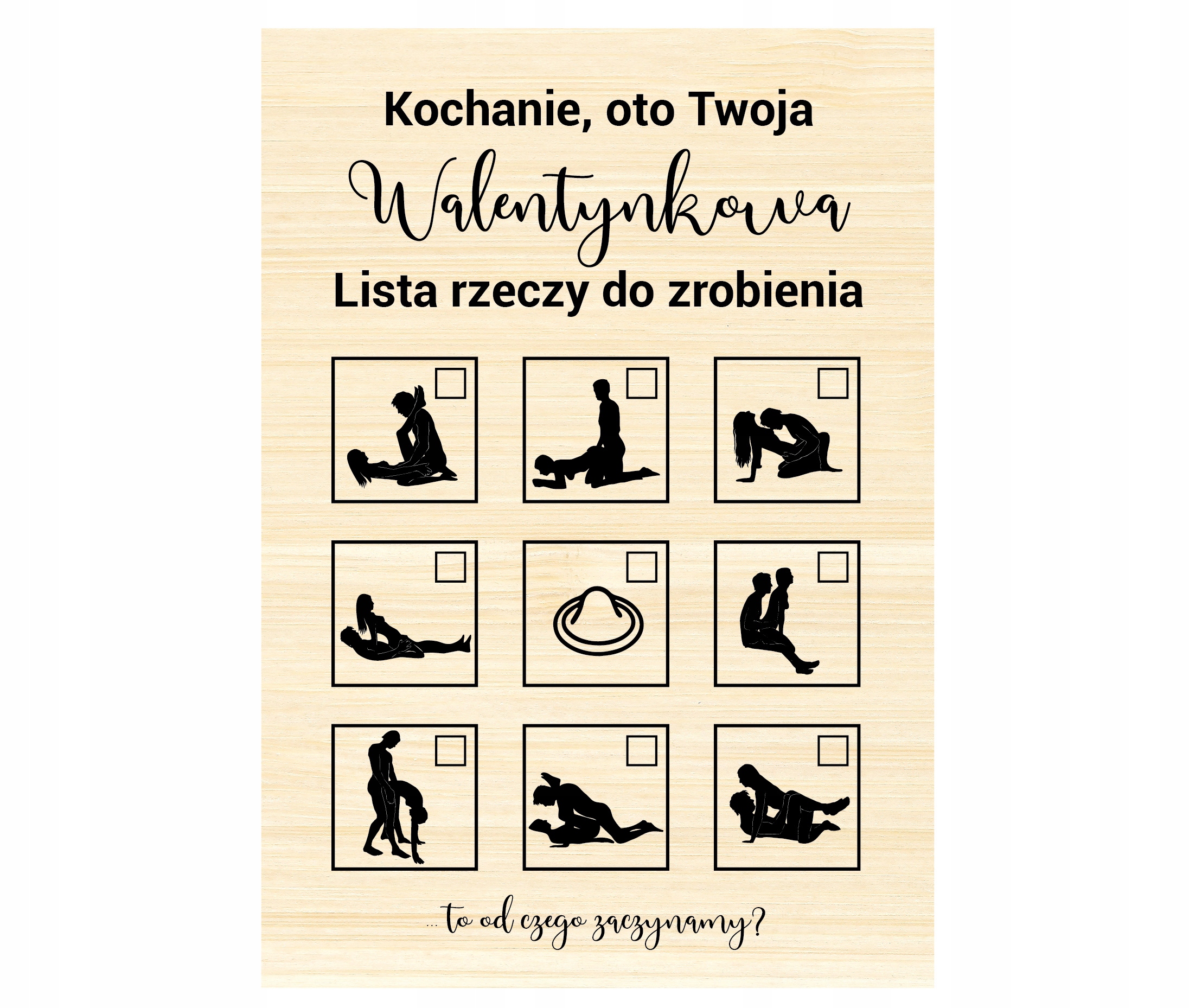 

Tabliczka prezent Walentynki pozycje kamasutra