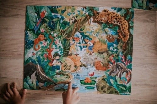 Puzzle w walizce Przygoda w kraju Inków 100, Janod Kolekcja puzzle w walizce