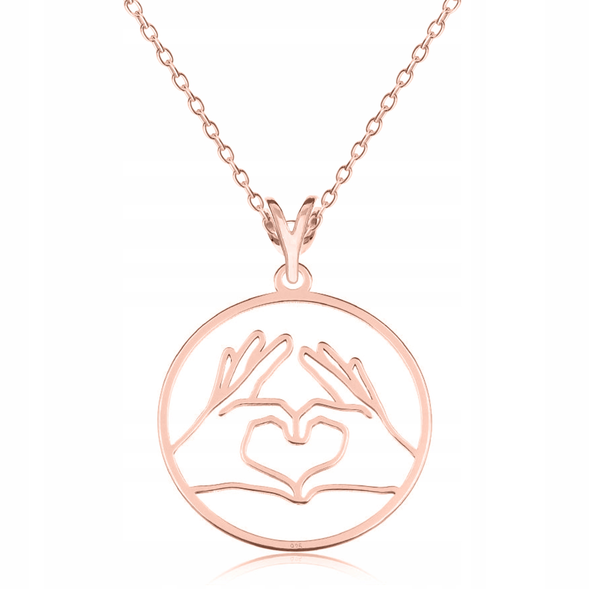 Řetízek zlatý náhrdelník 925 Srdce Dlaně ruce