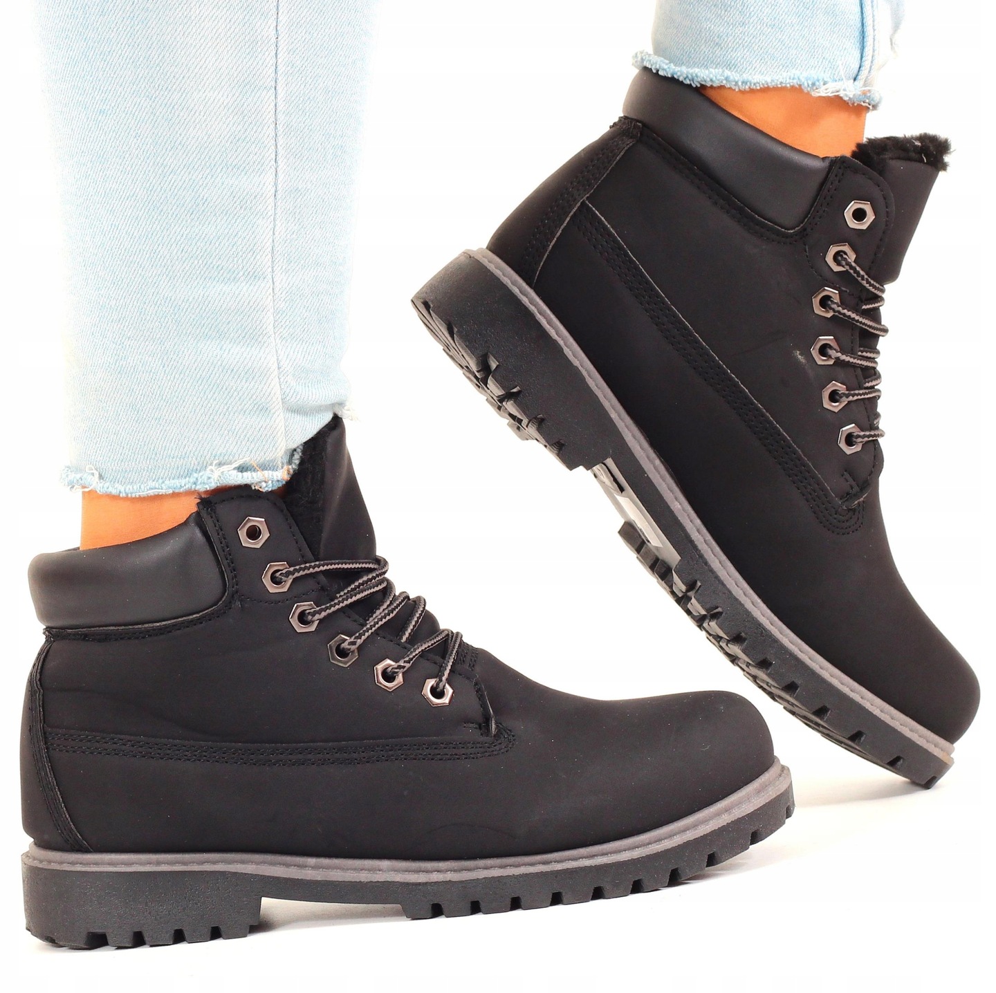 BUTY ZIMOWE BOTKI TRAPERY OCIEPLANE DAMSKIE