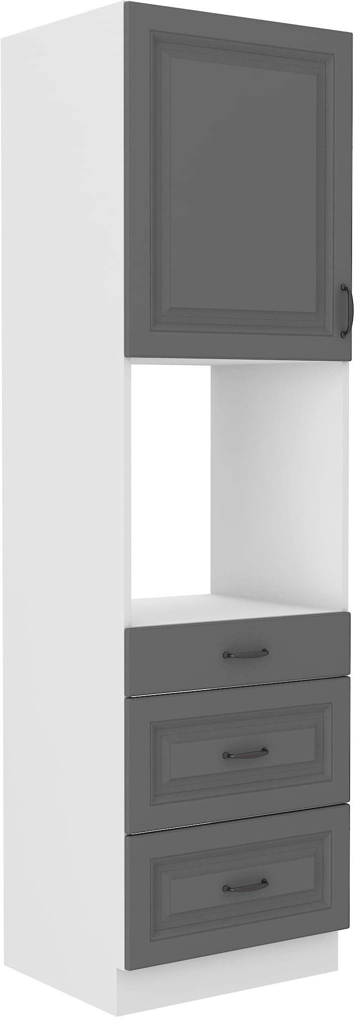 Vysoká Kuchyňská Skříňka 60X210 Stilo Šedá Bílá