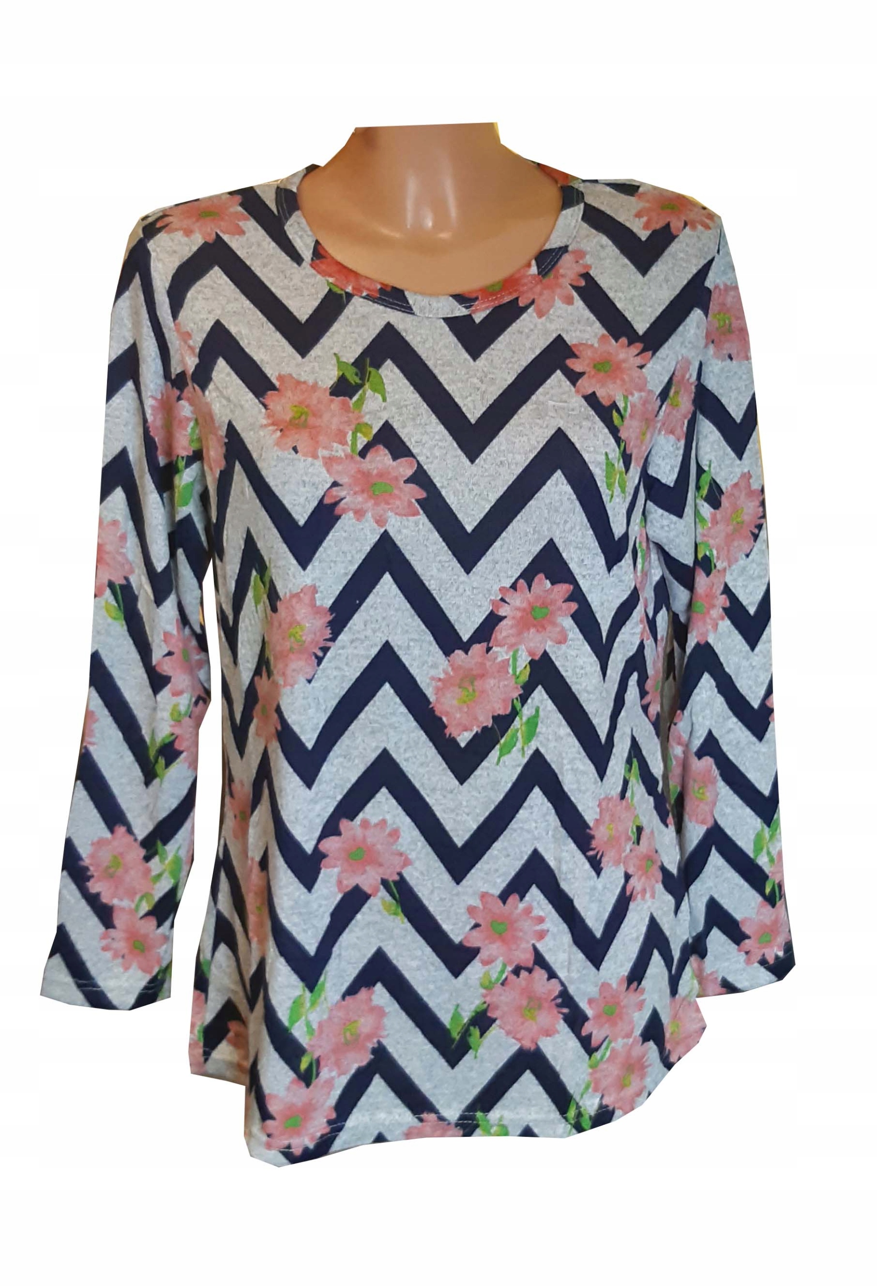 

Bluzka damska długi rękaw kwiaty L