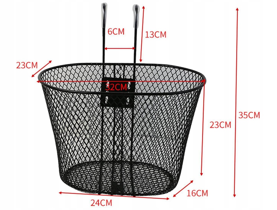 KOSZYK METALOWY DUŻY KOSZ ROWEROWY NA KIEROWNICĘ NA UCHWYT DO ROWERU ROWER Rodzaj przedni