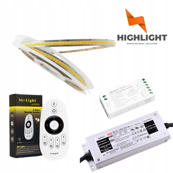 10 m Sada Led pásikov MoNo Cob Free-cut 10W 24V Neon