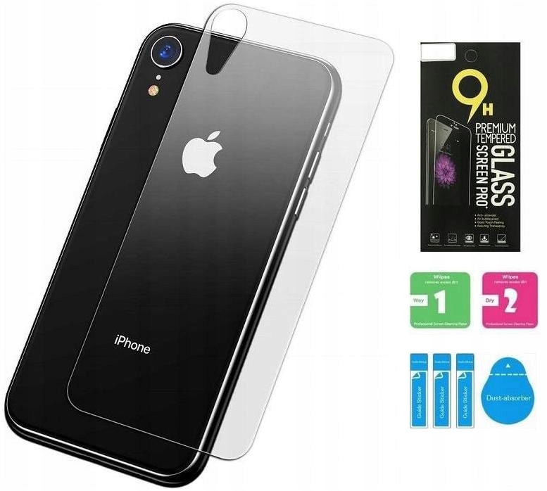 

Szkło Hartowane na Tył plecy do iphone Xr Zestaw