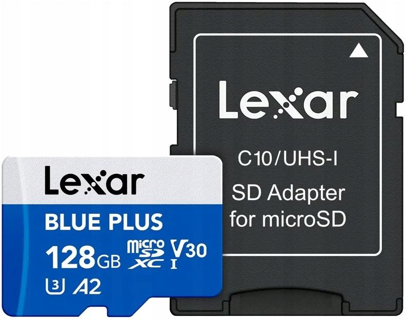 Paměťová karta Lexar microSDHC Blue Plus UHS-I/C10/A2/U3 R170 (V30) 128 Gb