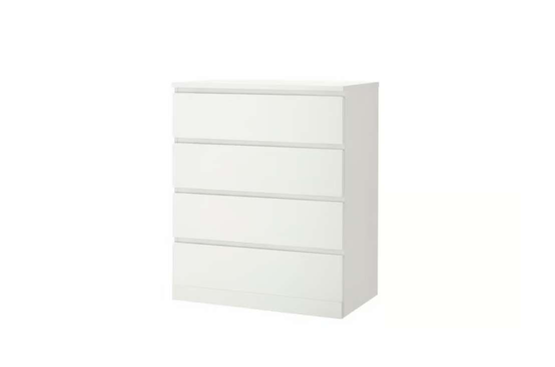 Ikea Malm Komoda 4 zásuvky, biela, 80x100 cm