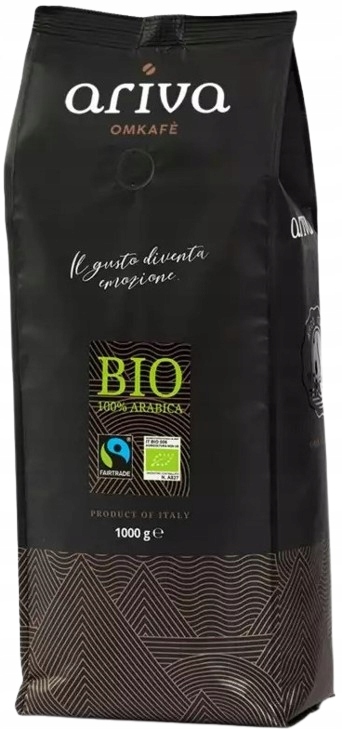 Levně Káva Ariva Bio Omkafe Zrno z ekologického zemědělství 100% Arabica