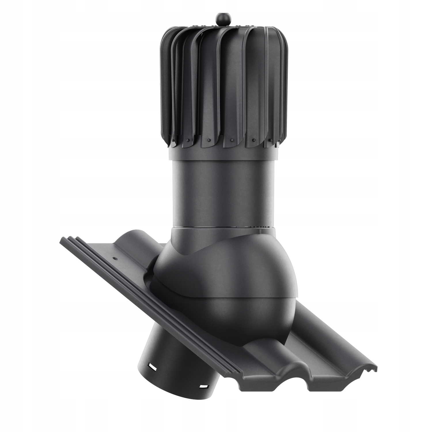 Rotační Větrací komín , podlouhlý, průměr 125 mm, Ibf Vojens Grafit