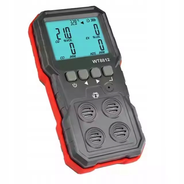 WIELOFUNKCYJNY MIERNIK STĘŻENIA GAZÓW O2 CO H2S LEL ŁATWOPALNYCH ALARM Marka Wintact