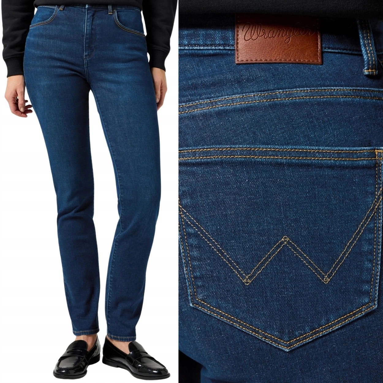 Wrangler Slim Crisp Canvas jednoduché vysoké dámské džínové kalhoty W32 L34