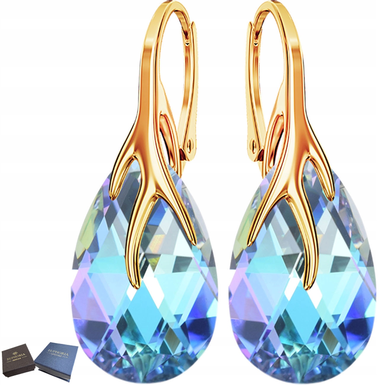 Pozlacené Stříbrné Náušnice Závěsné Stříbrné šperky Dárek k narozeninám