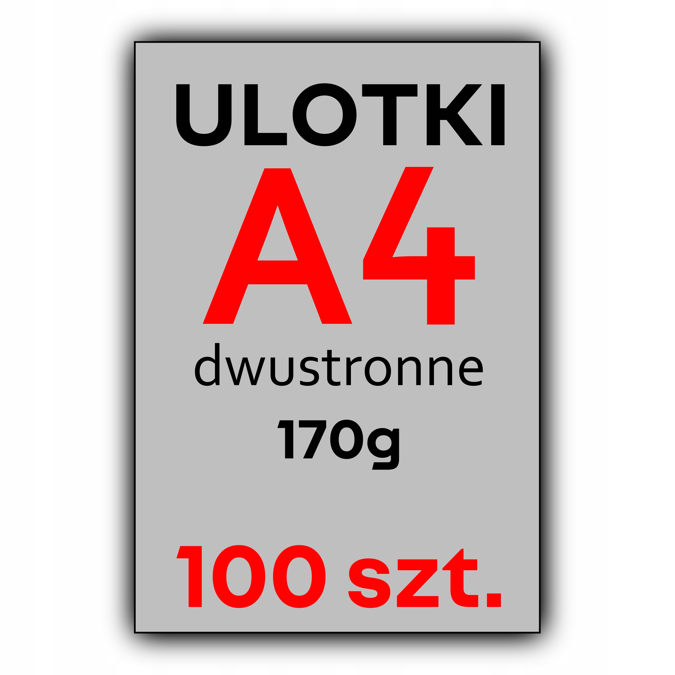 ULOTKI A4 100 szt. FULL KOLOR 170G