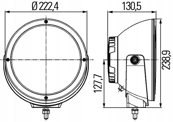 1F8 011 - ФАР HELLA LUMINATOR ПОЛНЫЙ LED ХРОМ КОЛЬЦО