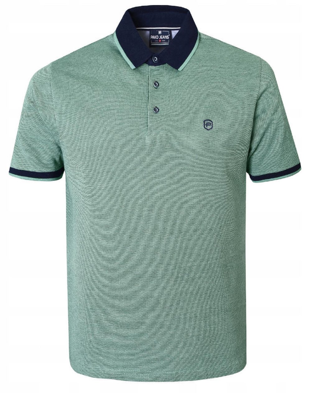 Bavlněná pánská Polokošile Pako Jeans světle zelená Melanž L