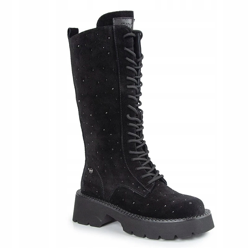 Goe OO2N4400 Černé Kožené Kotníkové Boty Se Zirkony 37