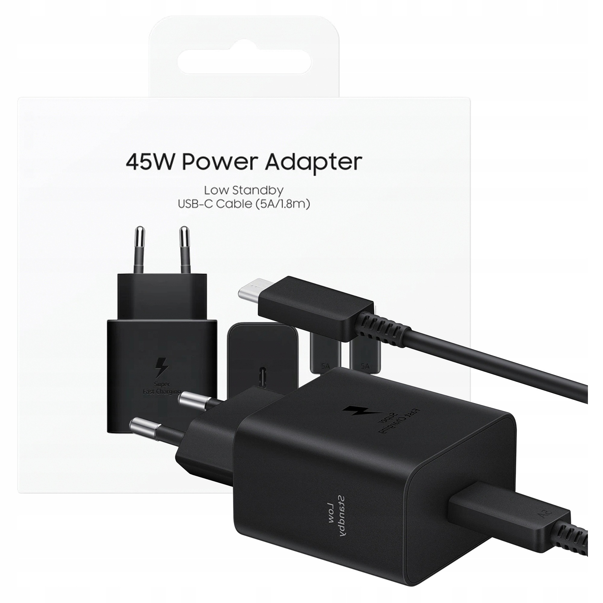 Síťová nabíječka Samsung EP-T4511XBEGEU Pd 45W kabel Usb-c/usb-c 3A 1.8 m F