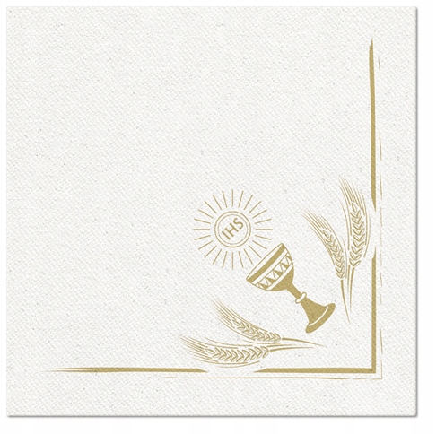 Serwetki flizelinowe PAW KOMUNIA ZŁOTA HOSTIA 50 SZT Kod producenta AAN005409