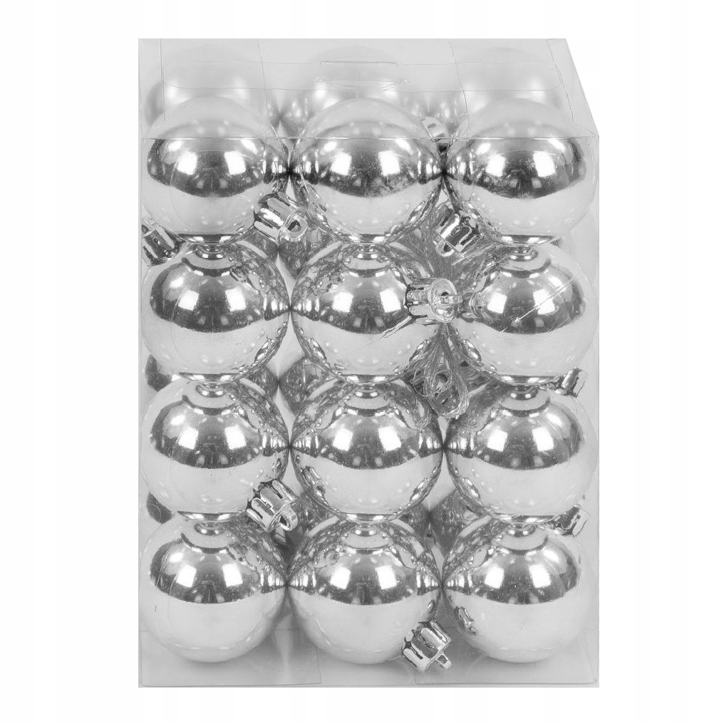 

Bombki choinkowe srebrne, 4 cm, 24 szt.