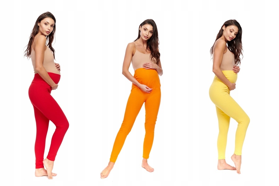 LEGGINSY GETRY CIĄŻOWE BAWEŁNIANE Z PANELEM XL Płeć kobieta