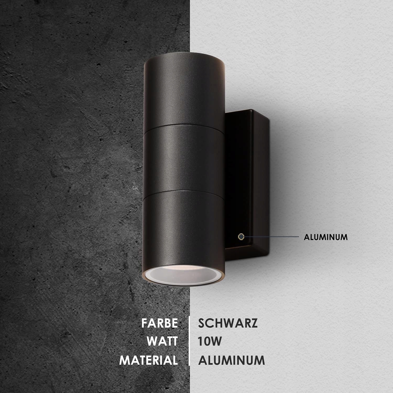 Lampa Ścienna LED Zewnętrzna Nowoczesna Up Down Czarna IP65 2 Szt CELAVY — miniatura 3