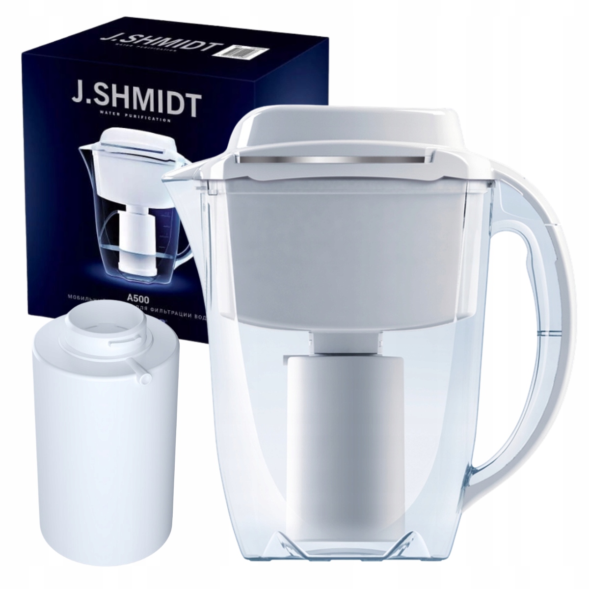 Dzbanek filtrujący wodę Aquaphor J.Shmidt A500, wymienny wkład JS500