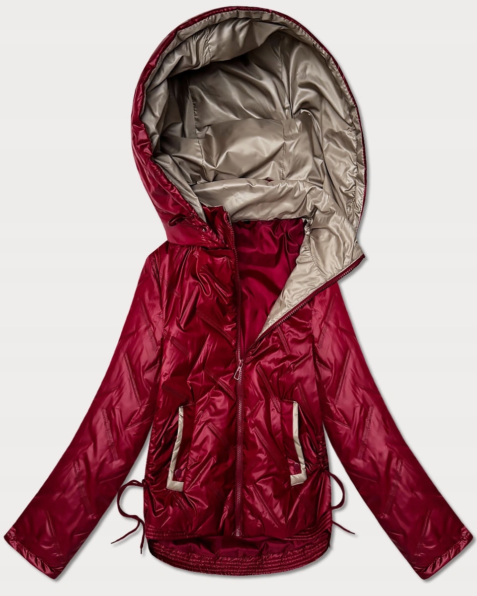 Krátká Bunda Kapuce B8595/B8593 C.czerw M (38)