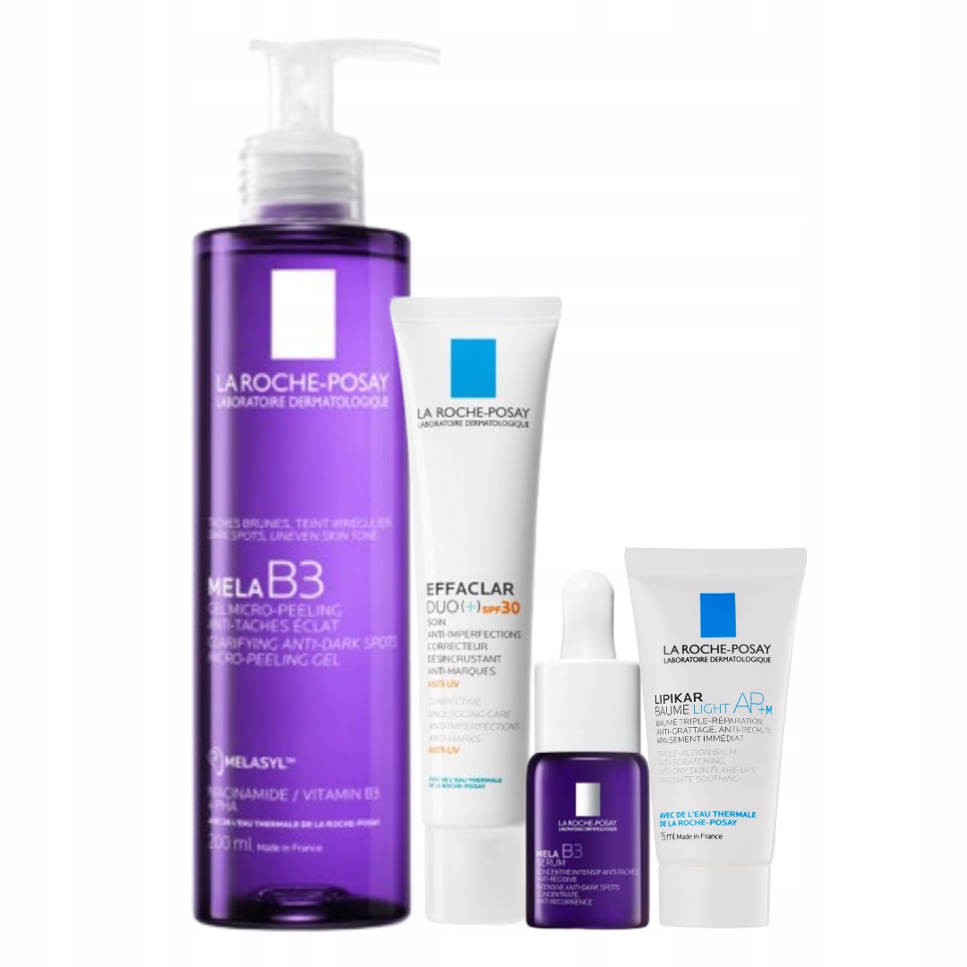 La Roche-Posay zestaw: Mela B3 żel 200ml Effaclar Duo+ krem SPF30 40ml