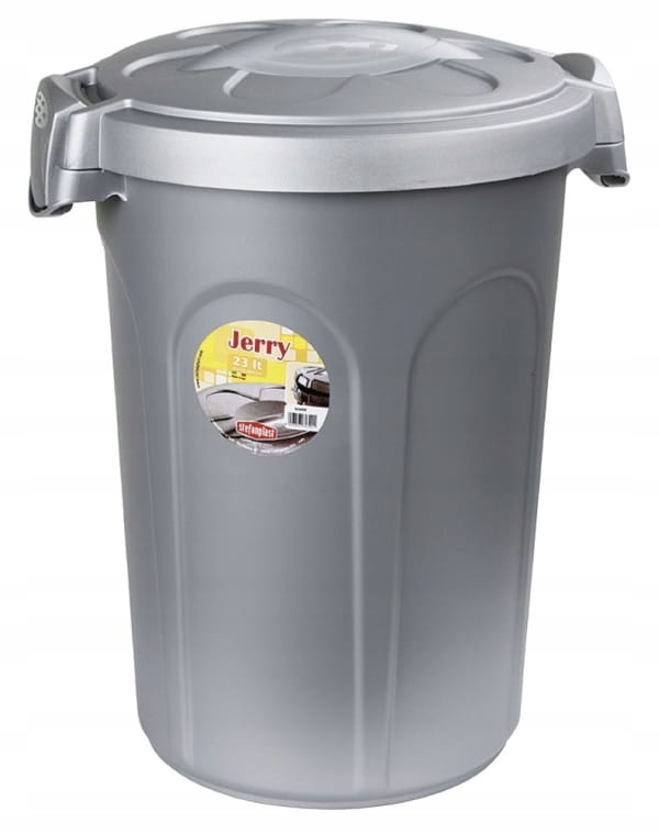 Nádoba na krmivo Kerbl Jerry 23 l s víkem, šedá
