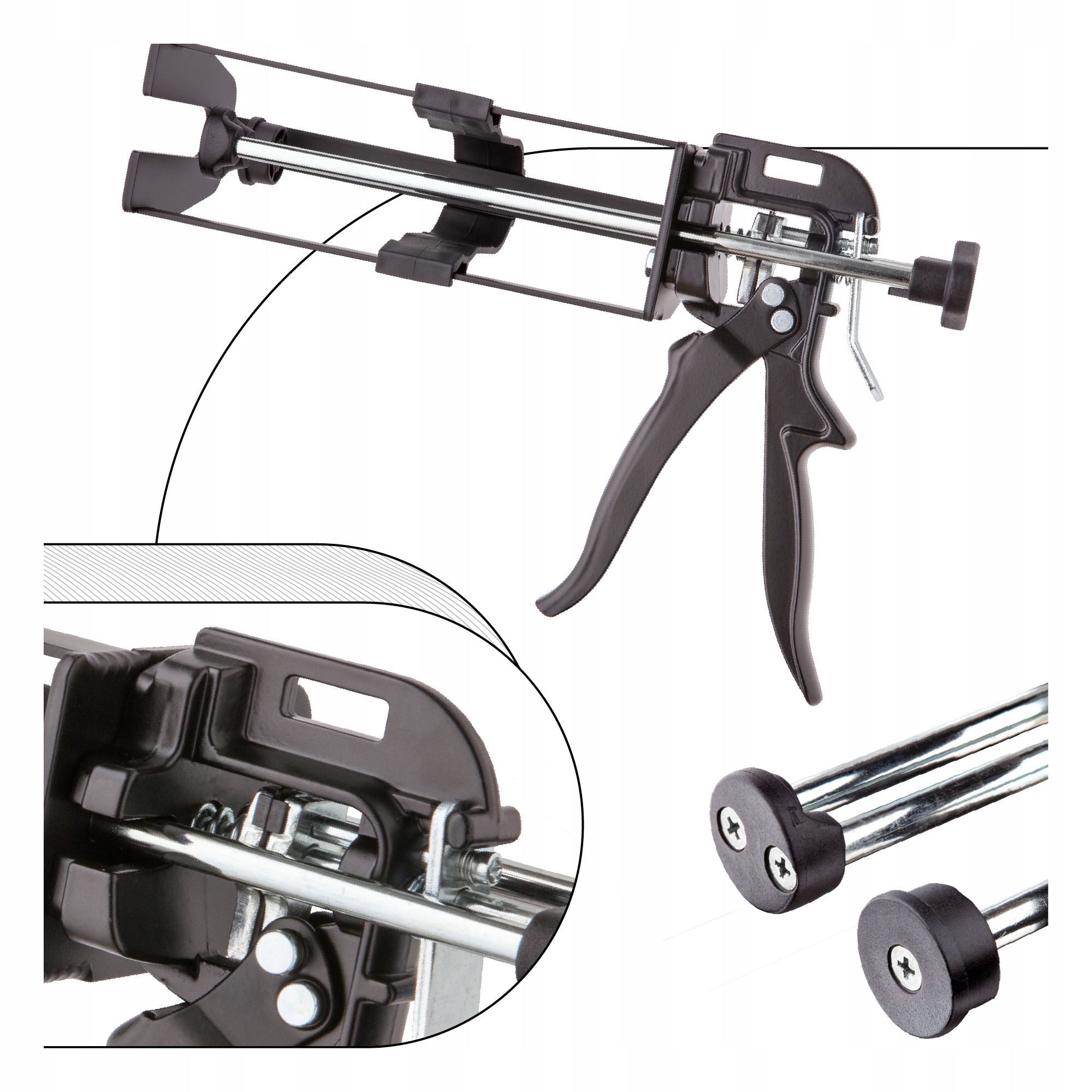 Pistole na epoxidové lepidlo Vytlačovač pro chemickou kotvu 400 ml 1:1 2:1