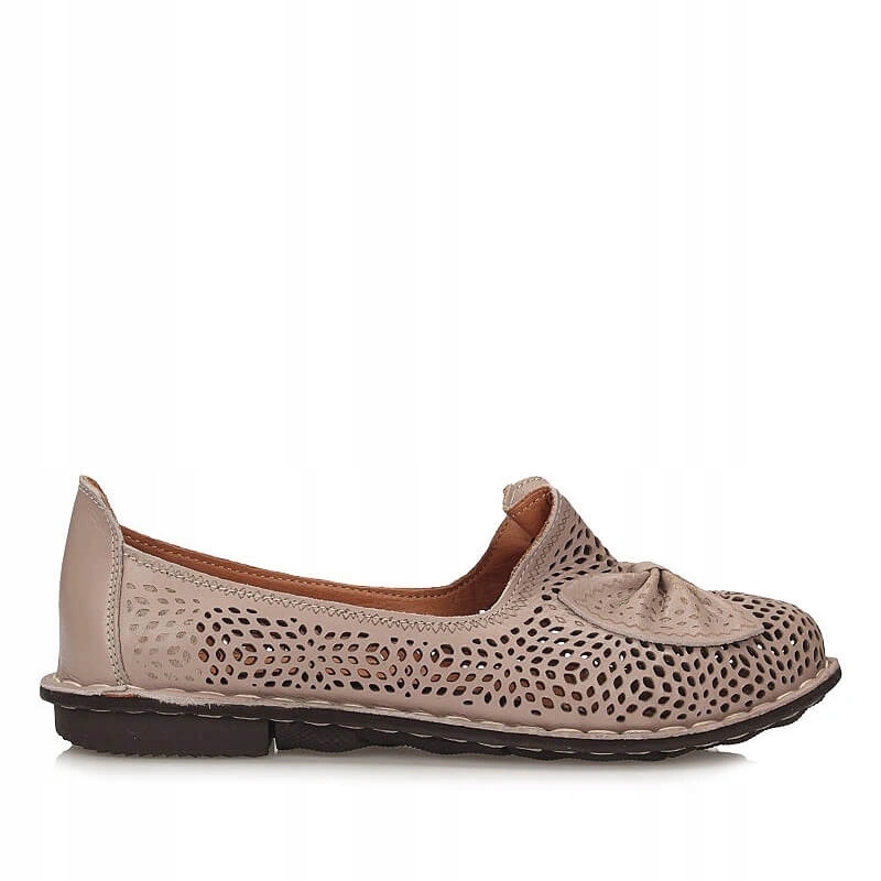 Dámské polobotky Comfortable 830049-09 grau šedé, ažurové, nazouvací, kožené