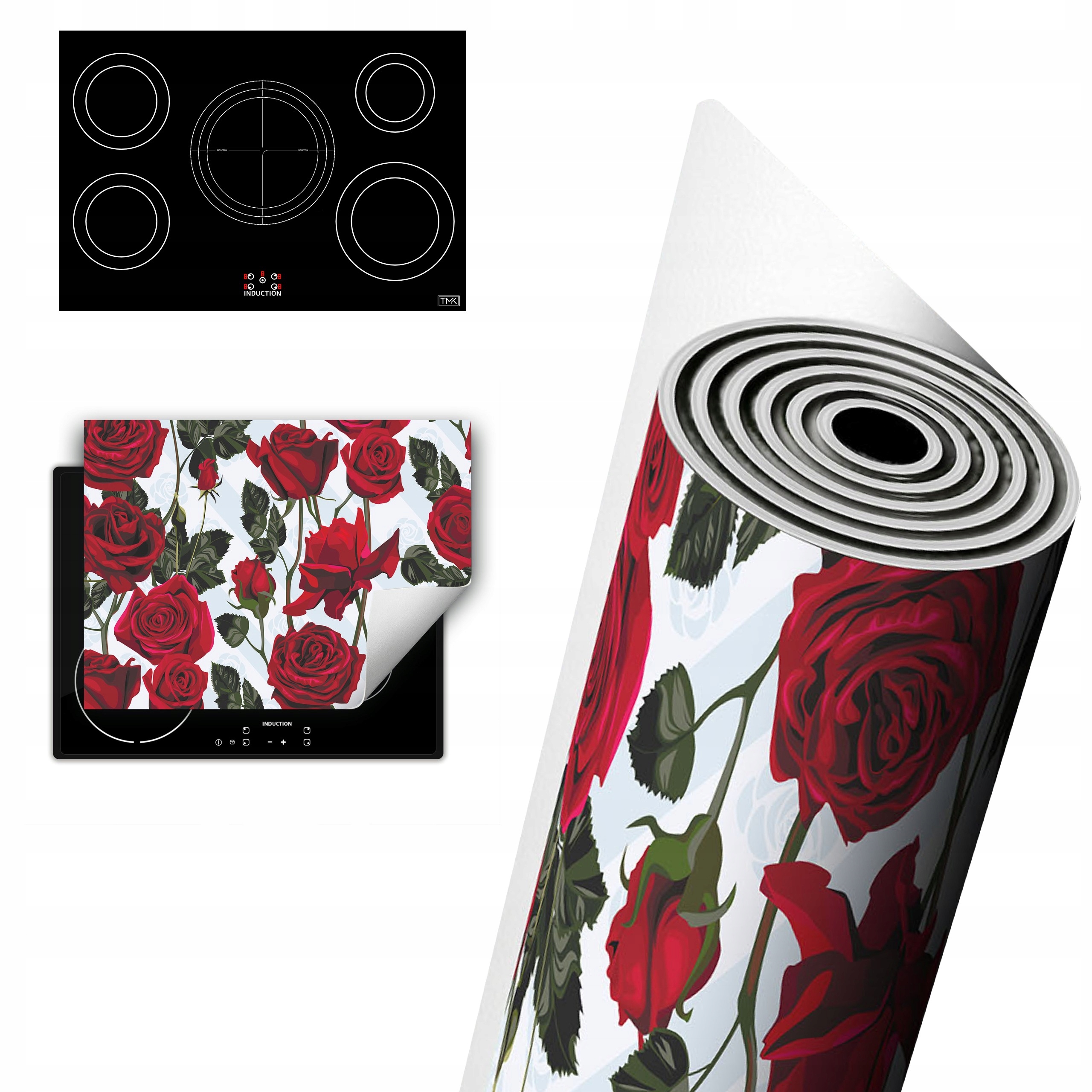 Vinylová Ochrana Na Indukci Desek 80x52 růže