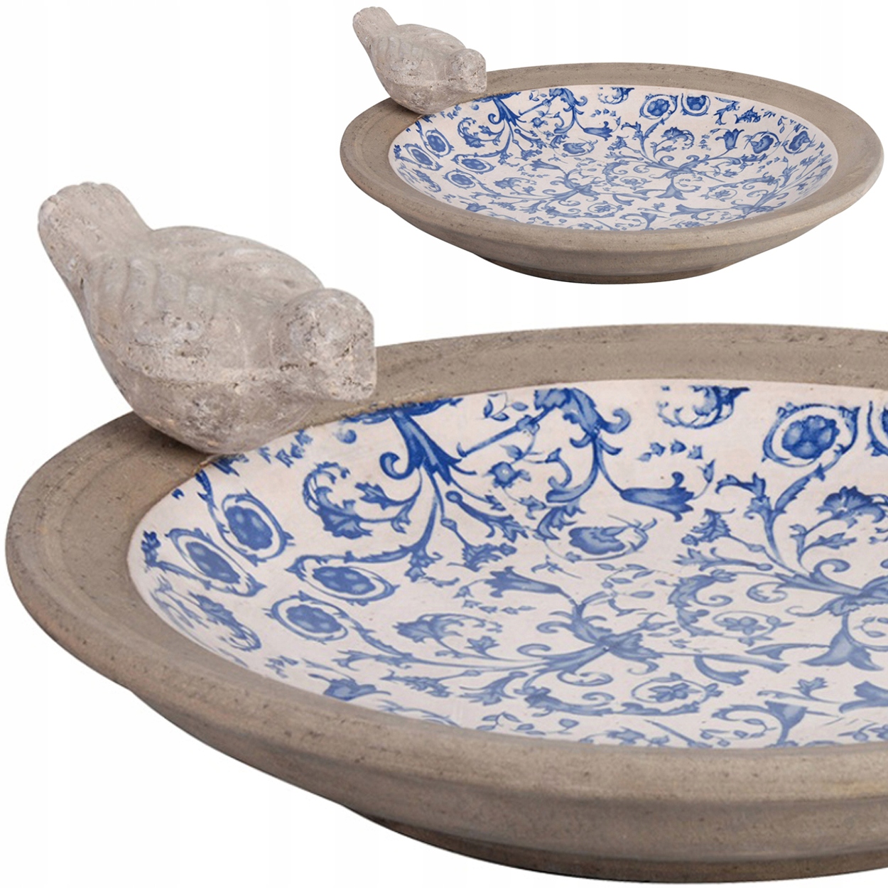 Poidełko dla ptaków ceramiczna Misa Karmnik na ziarno Vintage 33cm