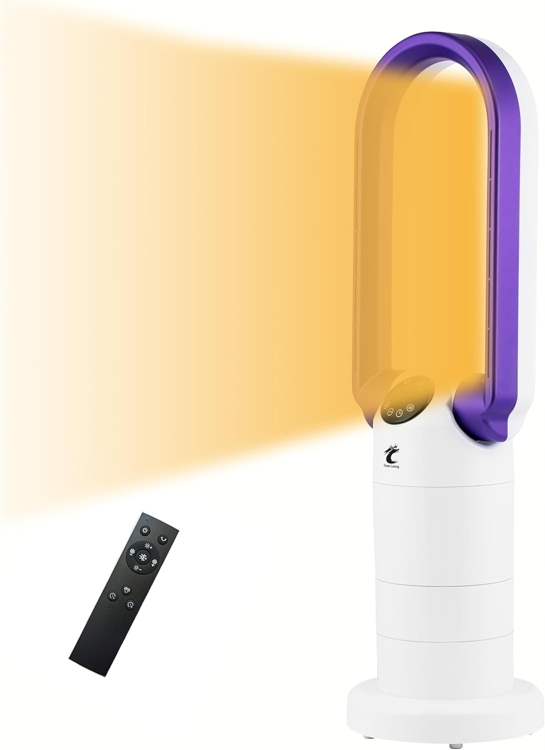 Sloupový ventilátor bezlopatkový bílý tichý dálkový ovladač 1500W 3v1 Hepa filtr