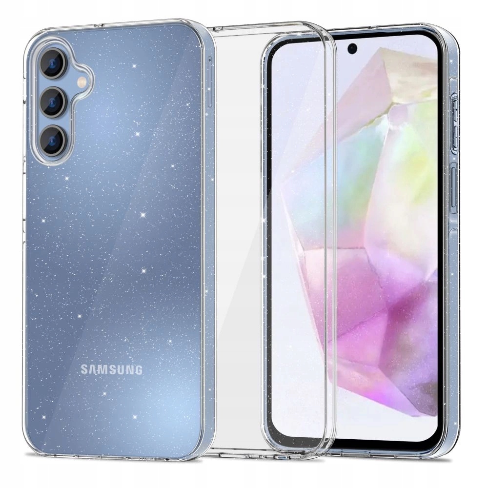 Etui Tech-Protect FlexAir na Samsung Galaxy A35 5G przezroczysto-brokatow