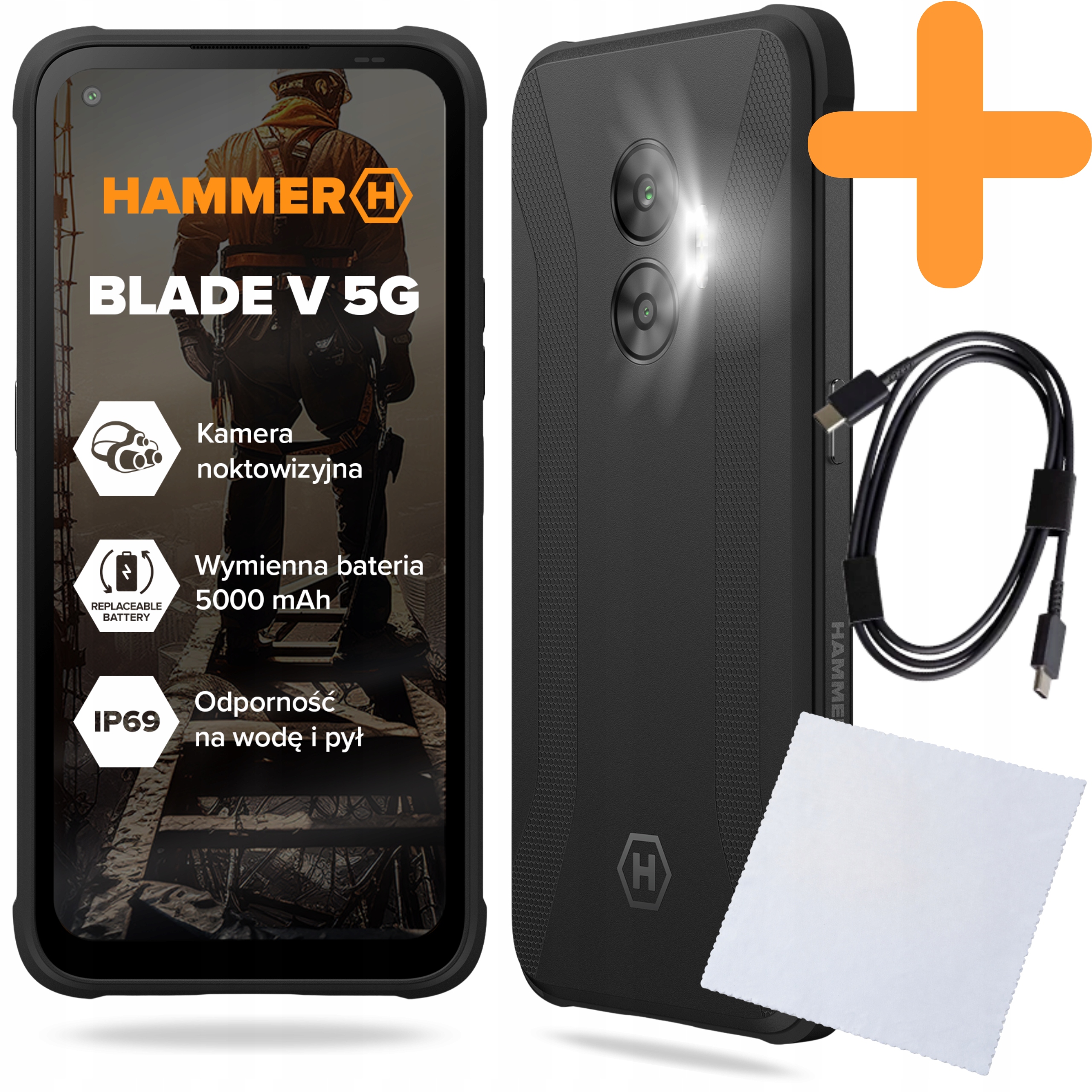 Smartphone Hammer Blade V 5G Odolný Telefon, Zvýšená Odolnost, Voděodolný
