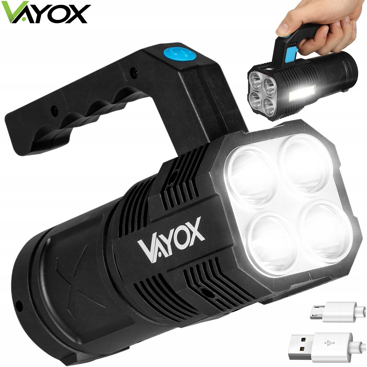 LATARKA LED AKUMULATOROWA SZPERACZ REFLEKTOR VAYOX