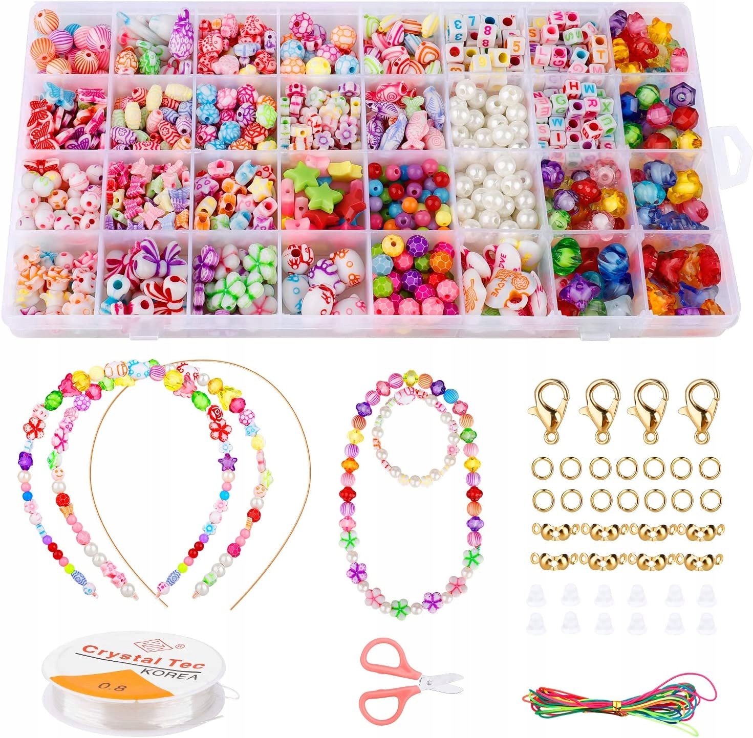 

Zestaw Koralików Do Robienia Bransoletek Duży Diy