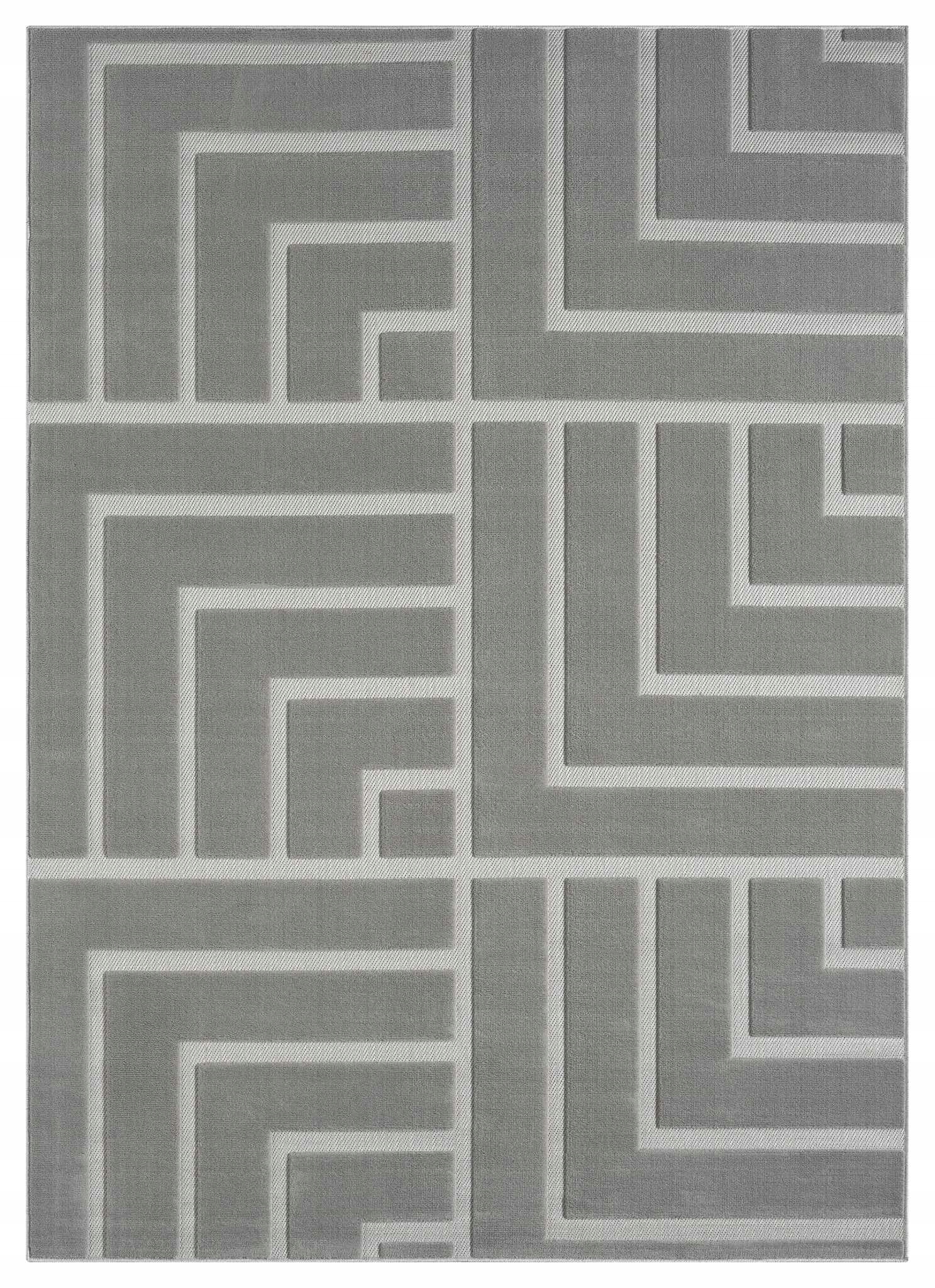 Koberec do obývacího pokoje 160 x 220 cm, měkký vlas, šedý, moderní vyřezávaný 3D vzor