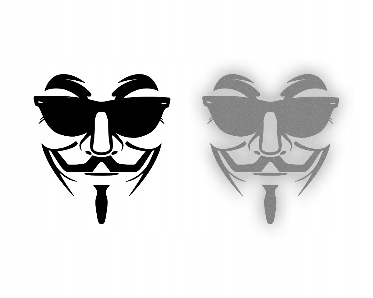 Naklejka ANONYMUS na samochód na auto - ODBLASKOWA| HOLOGRAM