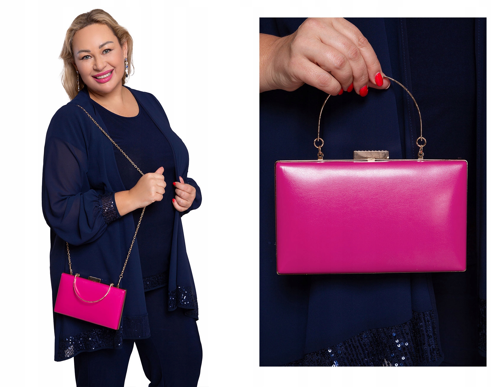 Růžová kabelka s ozdobným zapínáním Uni.