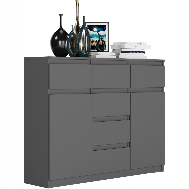 KOMODA 98CM SZAFKA 6 SZUFLAD S-62D ANTRACYT