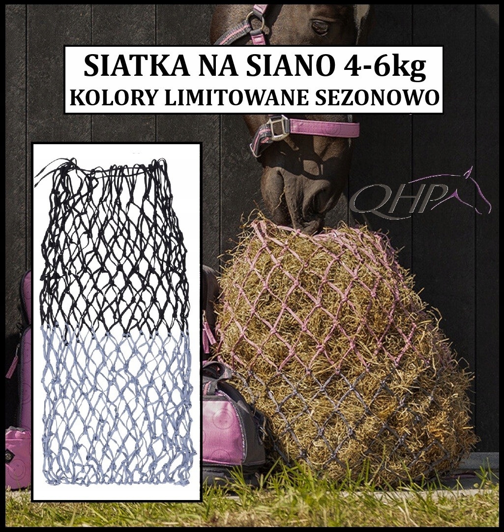 Siatka na siano o pojemności 4-6kg Qhp oczko 5cm Misty Blue