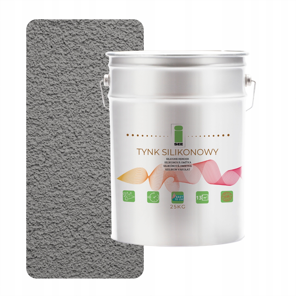 Silikónová Fasádna Omietka Vystužená Sivou Tmavou Farbou 1.5 MM, Trvanlivá, 25 Kg